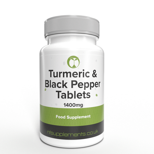 Turmeric 1400mg and Black Pepper Tablets - Arthritis, Hay Fever & Cognitive Function